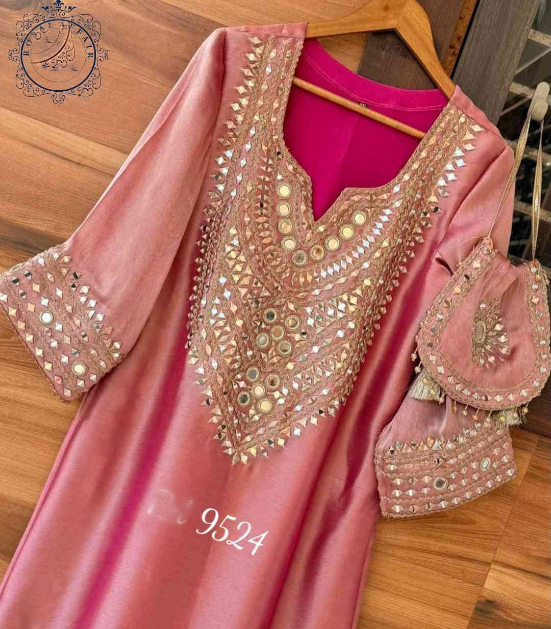 Tissue designer dress stitched dress long dresses Saffronfashionindia