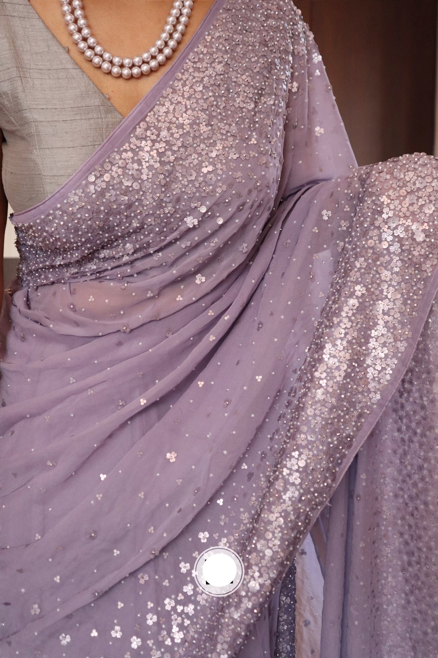 Luxury chiffon Gorgette saree beautiful saree aeros ki inspired saree blouse SaffronFashion