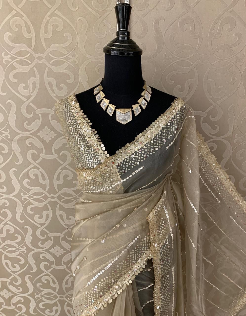 Inayat organza saree Partywear sarees beautiful sari - Saffronfashionindia