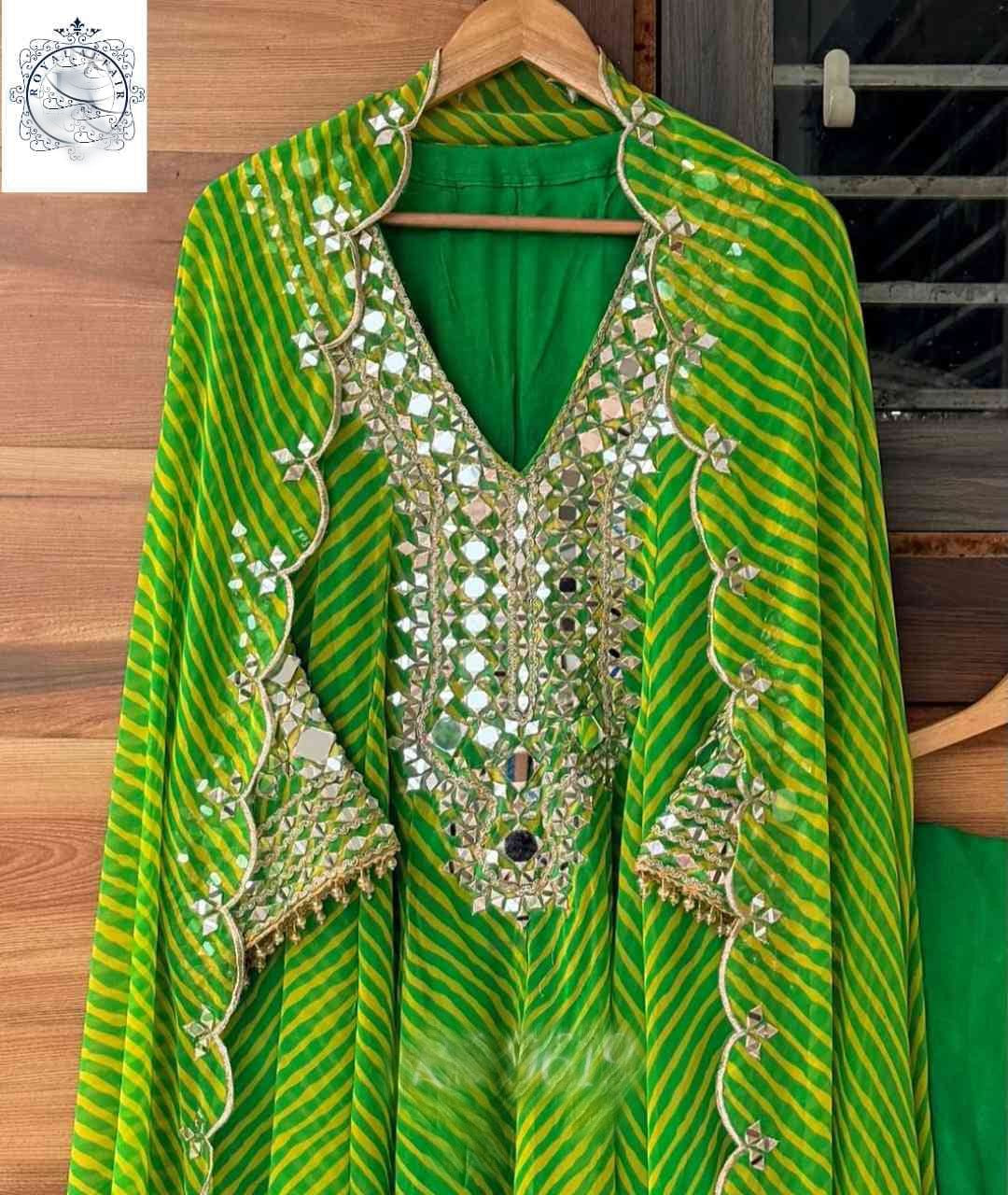 Lehariya Anarkali salwar suit women dresses SaffronFashion