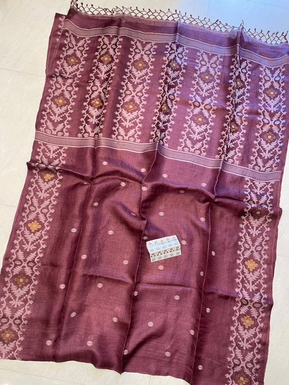 Gacchi tussar saree Indian sari women sarees Saffronfashionindia