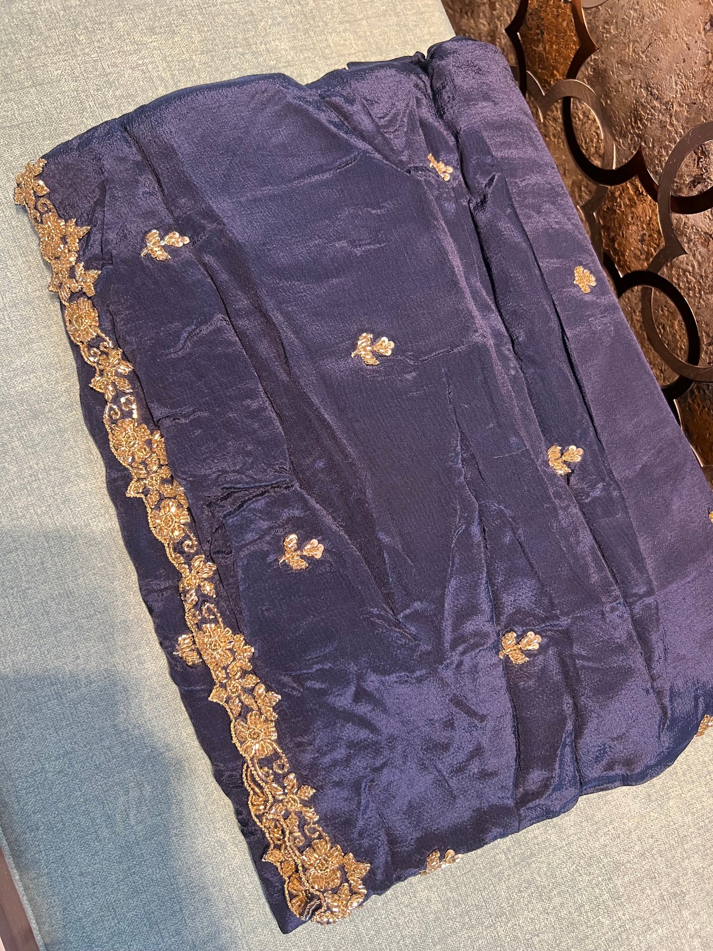 Mivisha zardosi saree blouse women Partywear sarees SaffronFashion