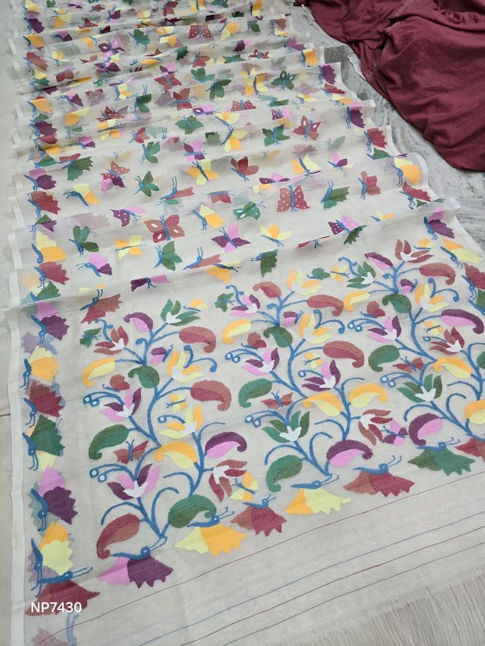 Rocila Tantuj saree jamdani sari blouse handwoven sarees Saffronfashionindia