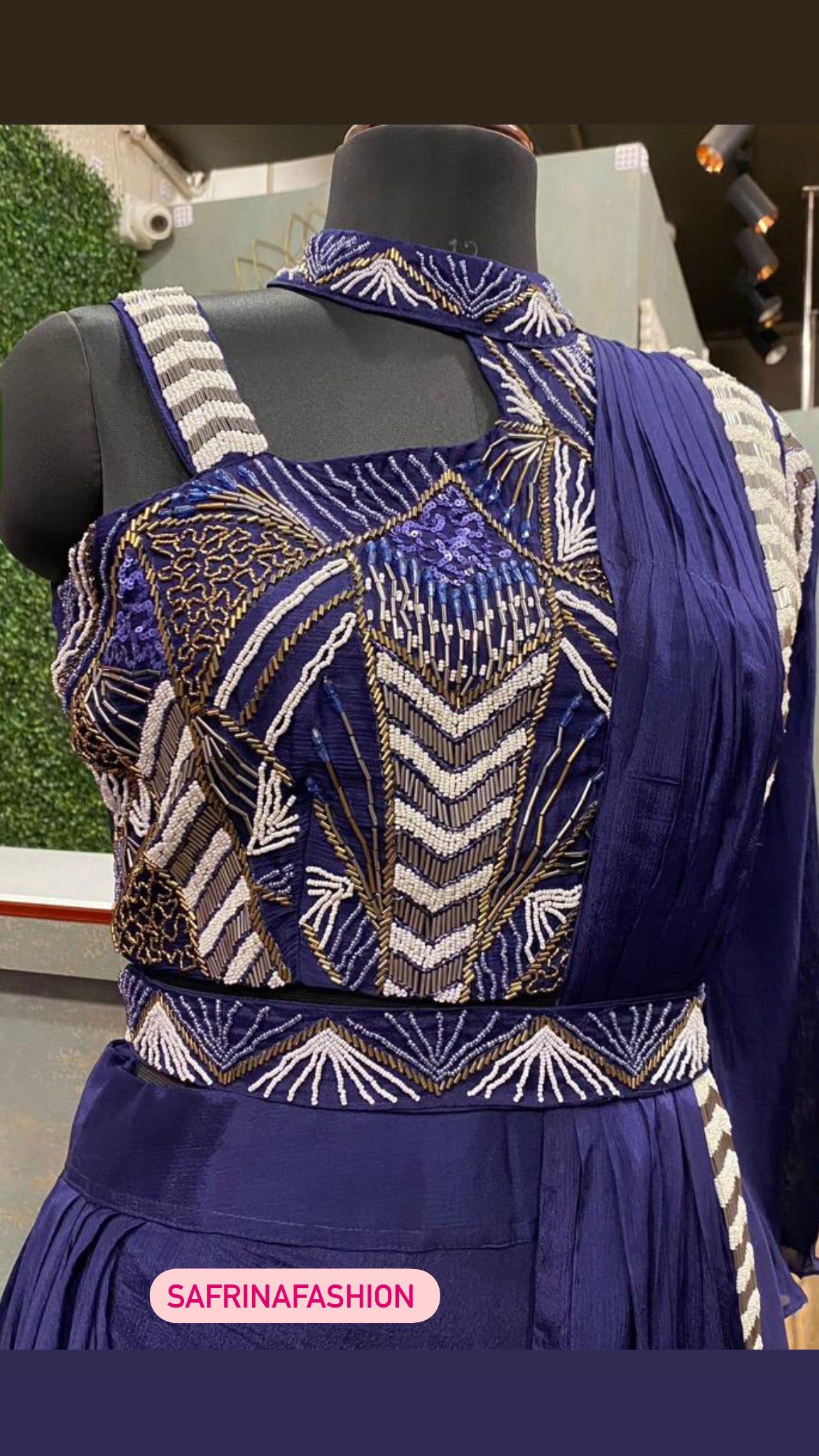 Blue indowestern dress trendy partywear dresses - Saffronfashionindia