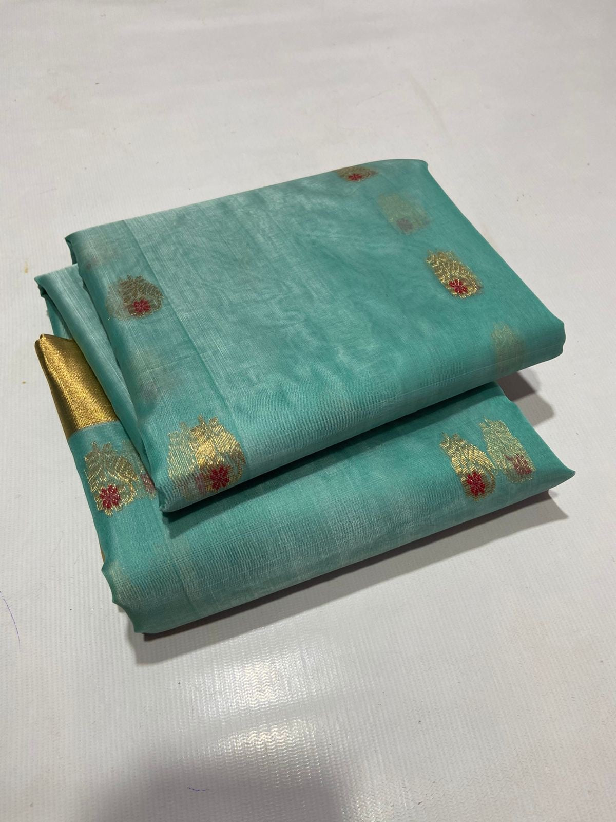 Firoza chanderi saree katan silk saree Indian sarees SaffronFashion