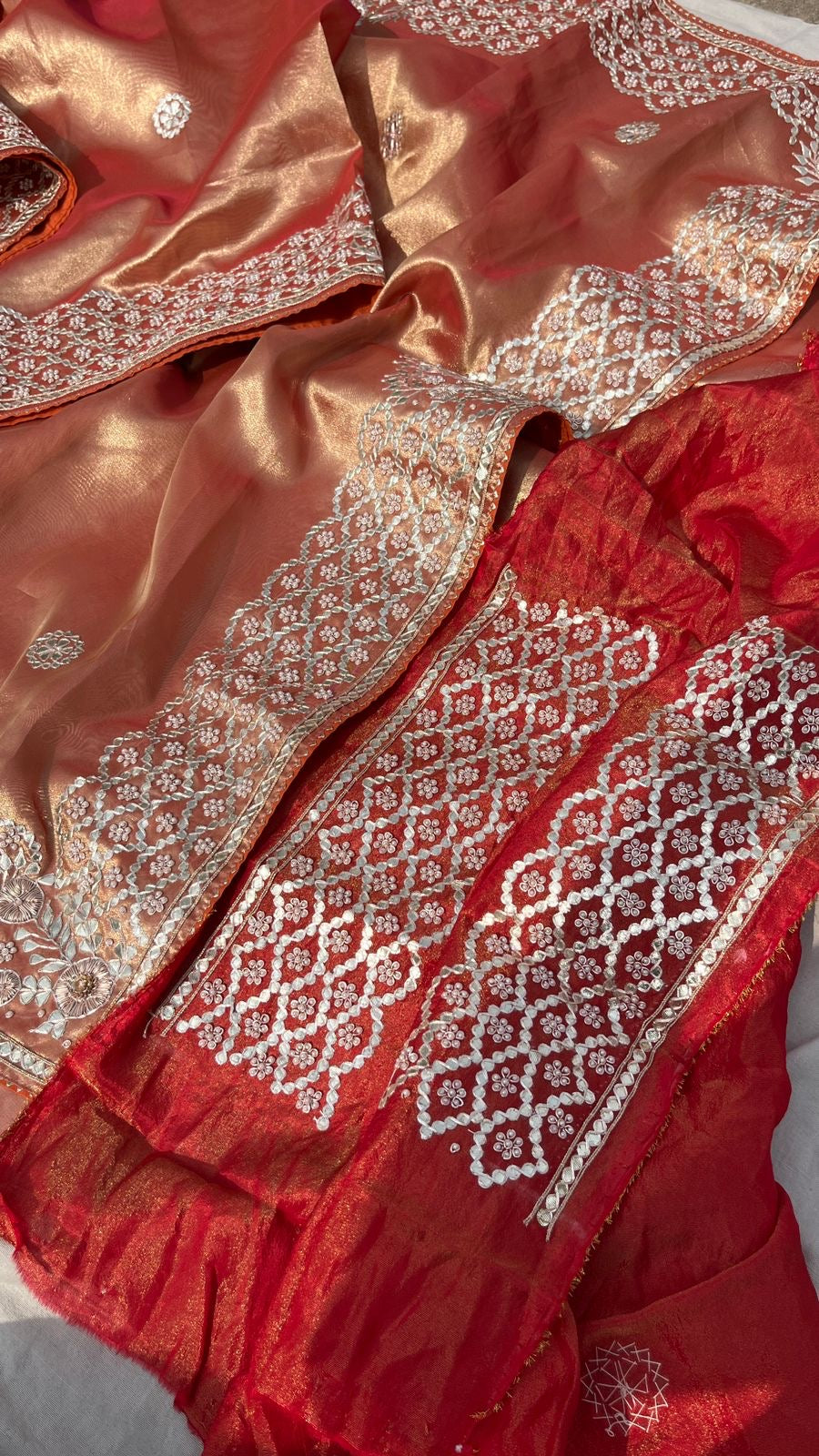 Zavish Zari Tissue saree Partywear sarees - Saffronfashionindia