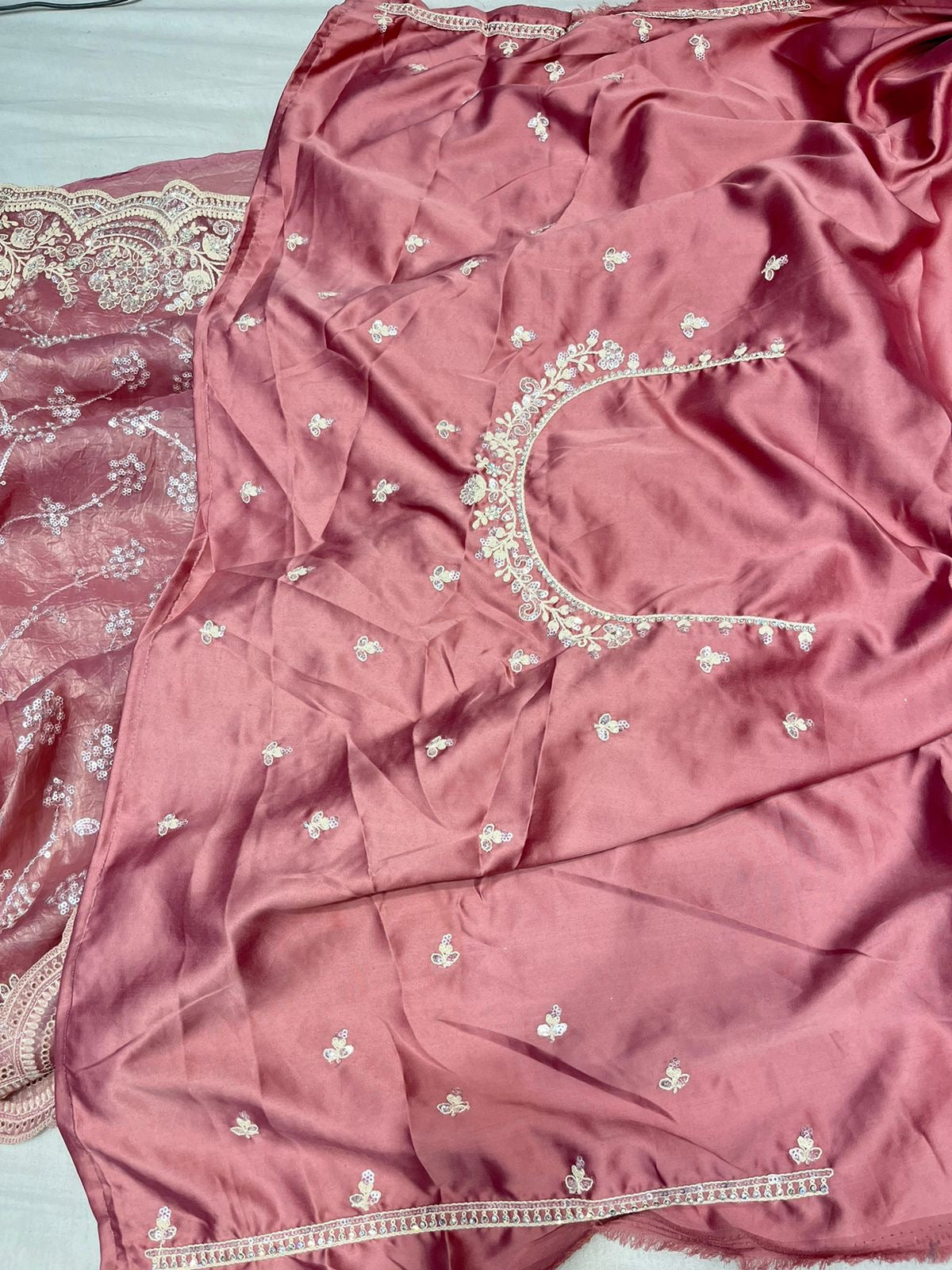 Rahika crush organza sequins saree - Saffronfashionindia