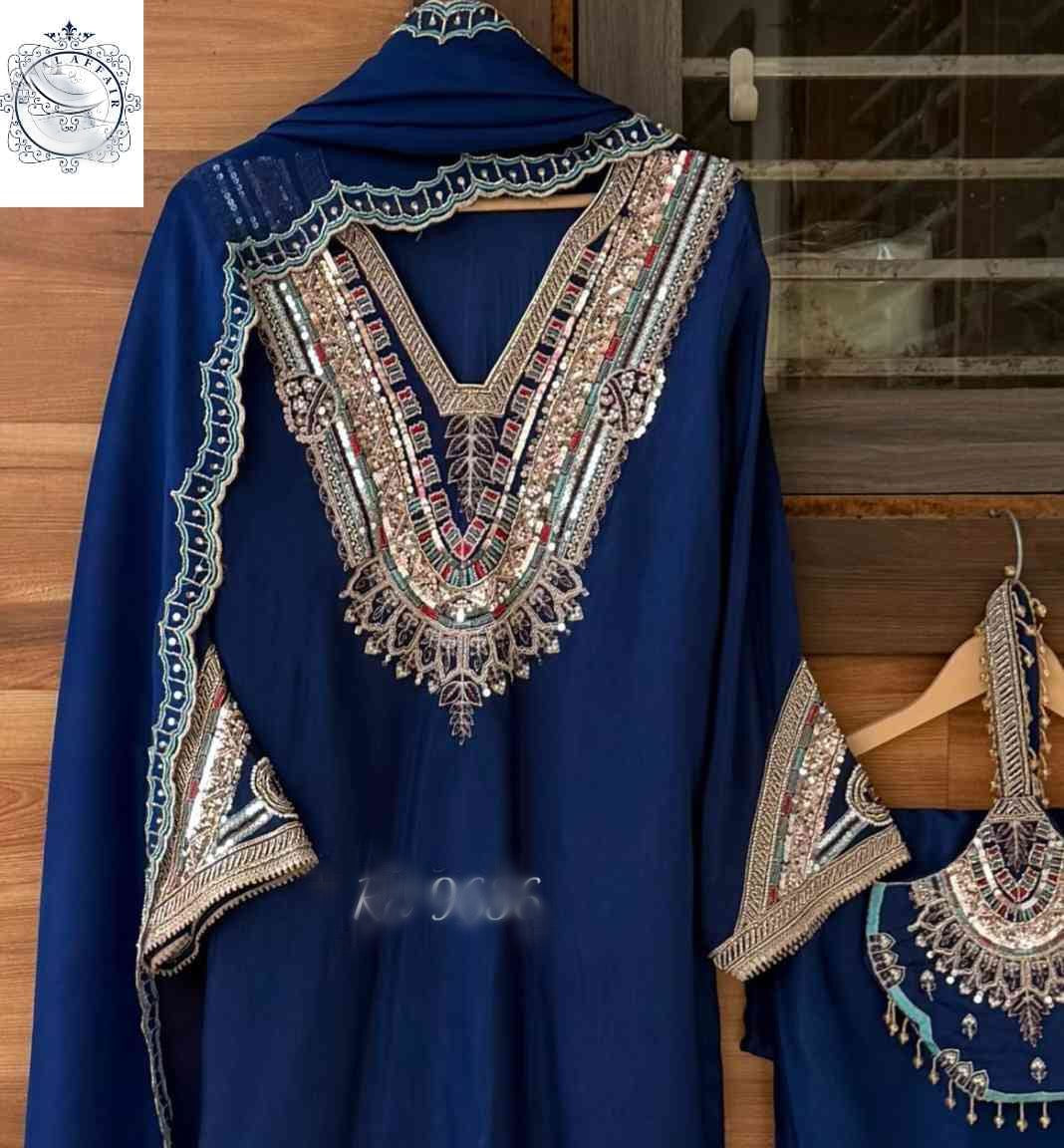 Embroidered Salwar Suit with Dupatta | Pakistani Style Designer Suit SaffronFashion