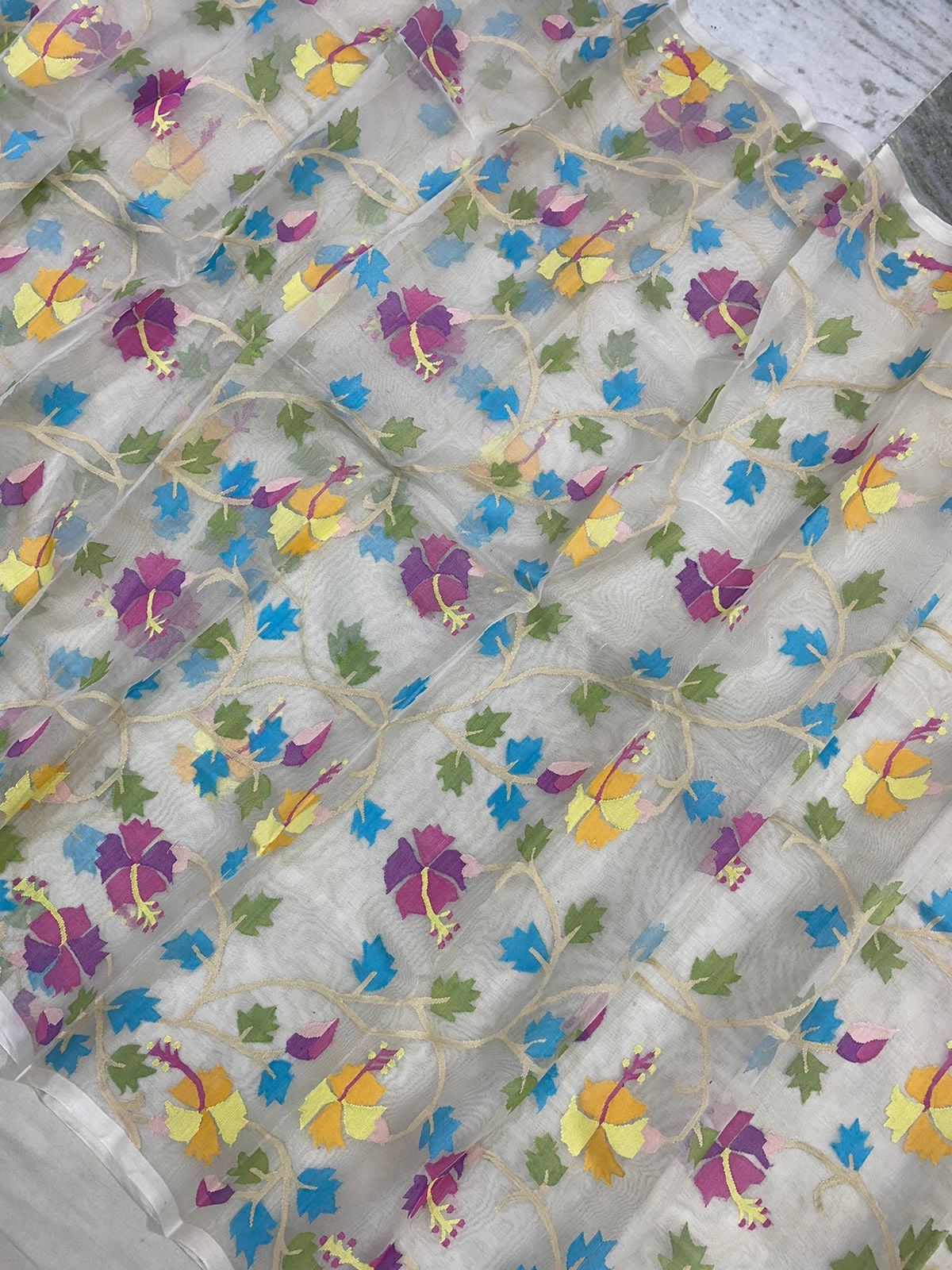 Ramesha tantuj muslin jamdani sarees - Saffronfashionindia