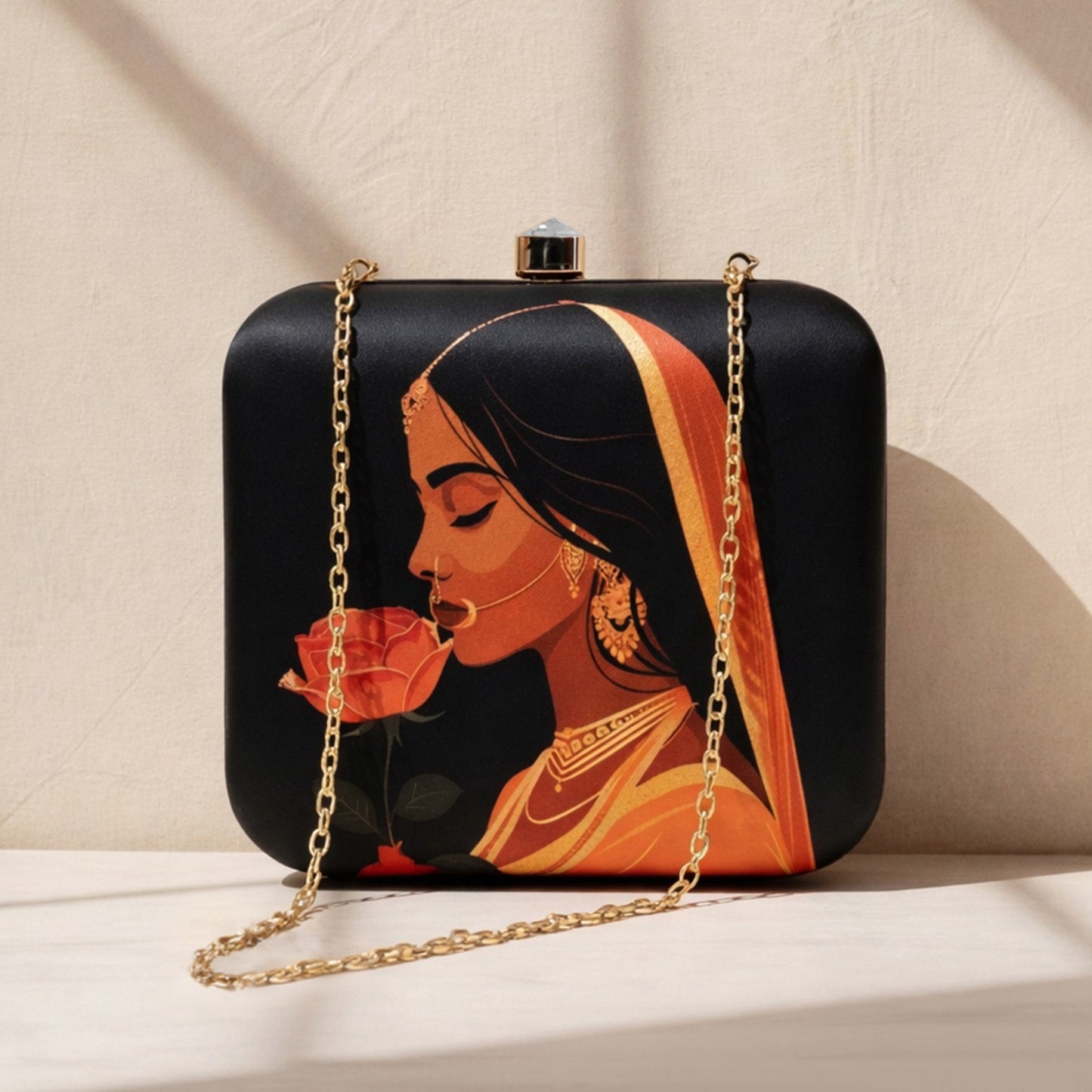 Graphic clutch bag Partywear clutches Saffronfashionindia