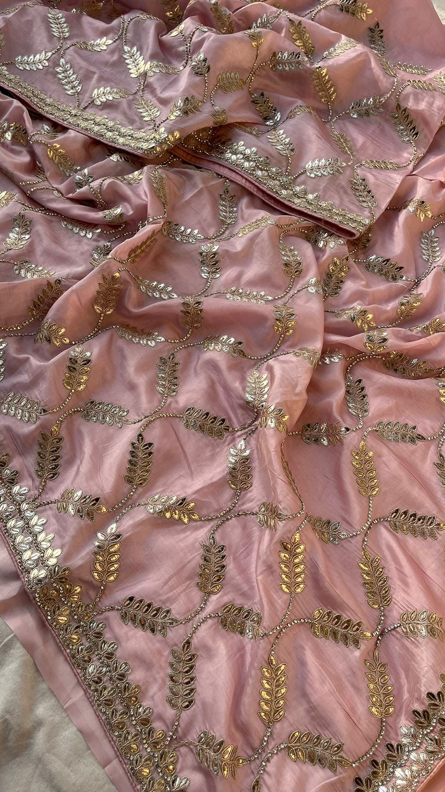 Kora Silk Satin Gottapatti Saree Indian Traditional sarees - Saffronfashionindia