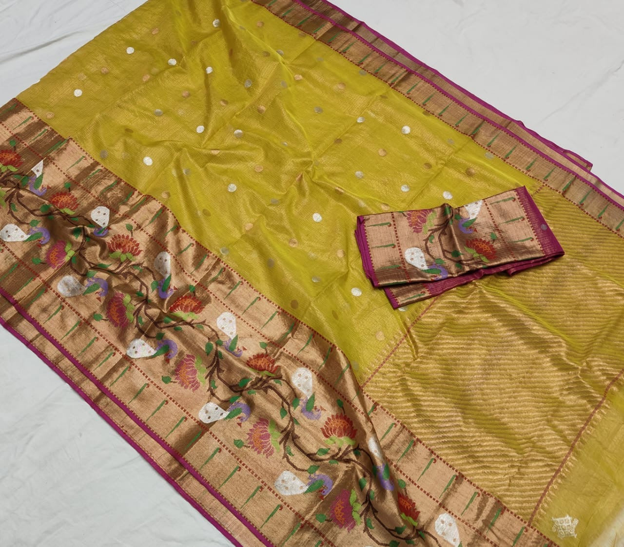Malkina zari tissue Indian traditional saree - Saffronfashionindia