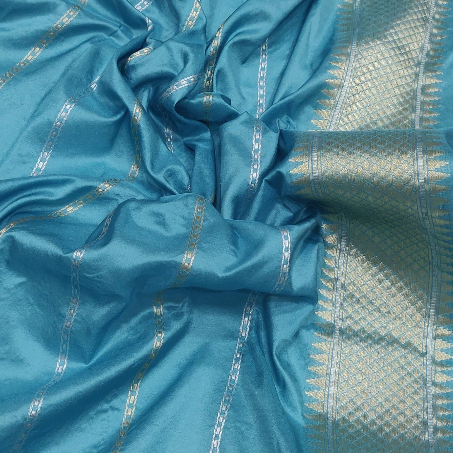 Omani tissue saree handwoven saree women sari blouse - Saffronfashionindia