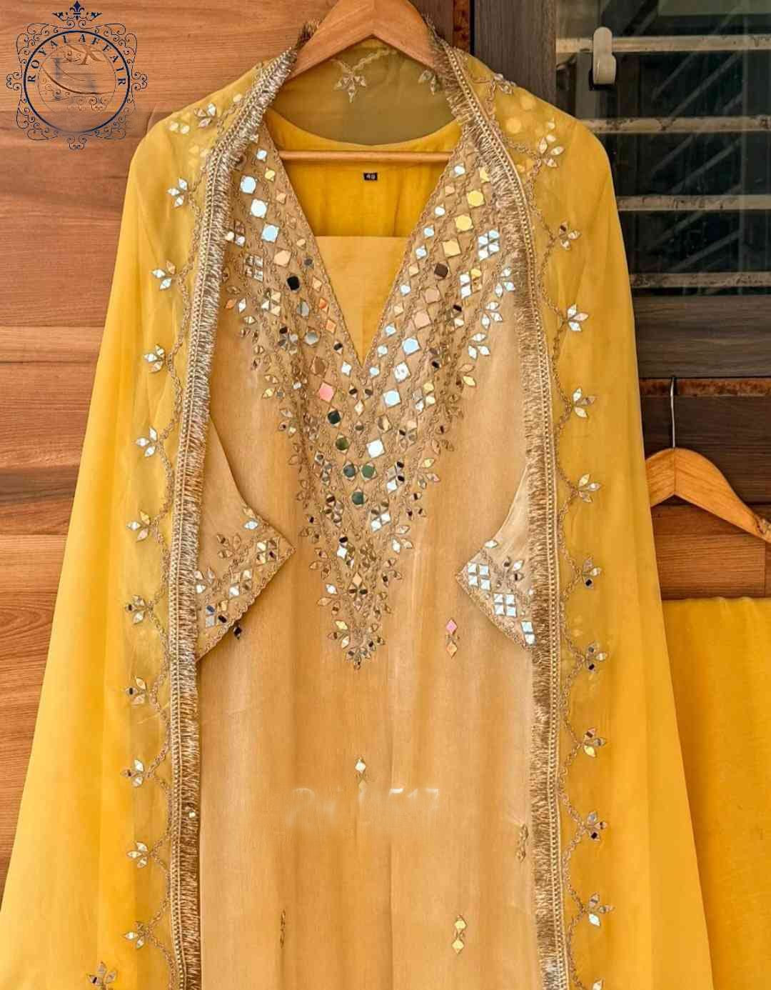 Bridesmaid tissue stitched dress women dresses Saffronfashionindia