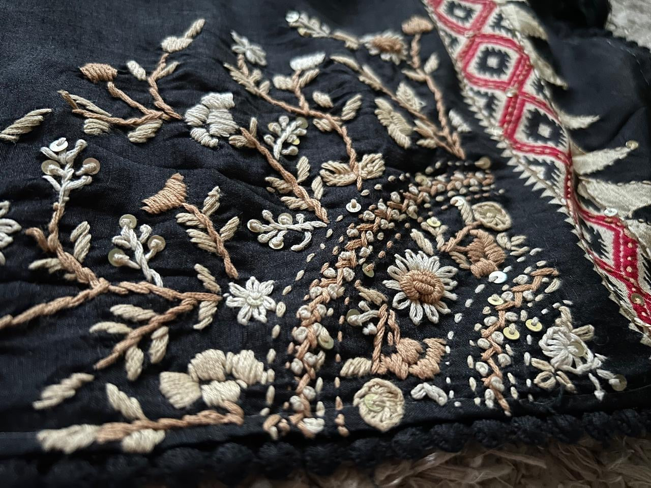 Kantha premium silk saree women sarees blouse Indian sari Saffronfashionindia