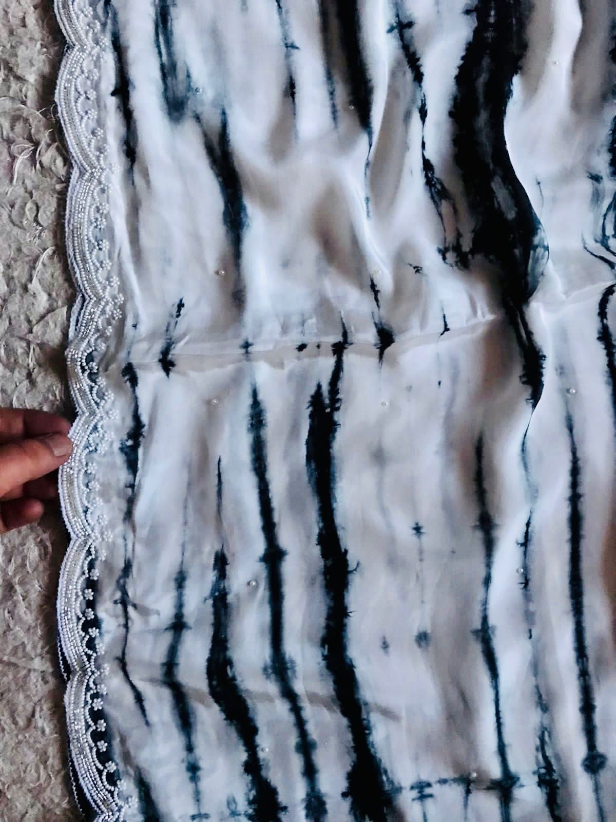 Shibori tie dye premium marble crepe sarees - Saffronfashionindia