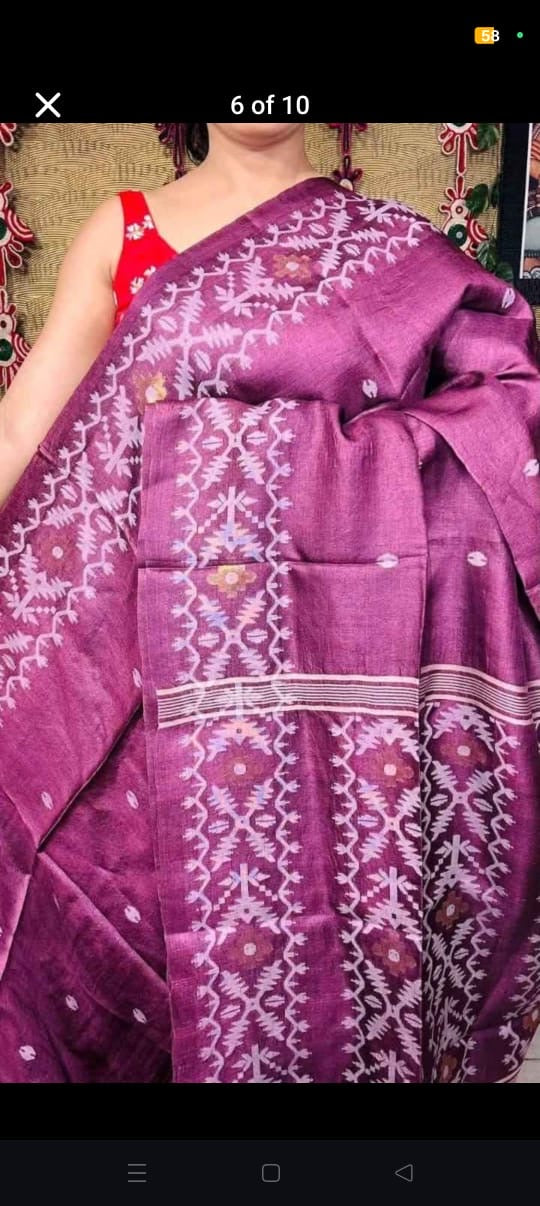 Gacchi tussar saree Indian sari women sarees Saffronfashionindia