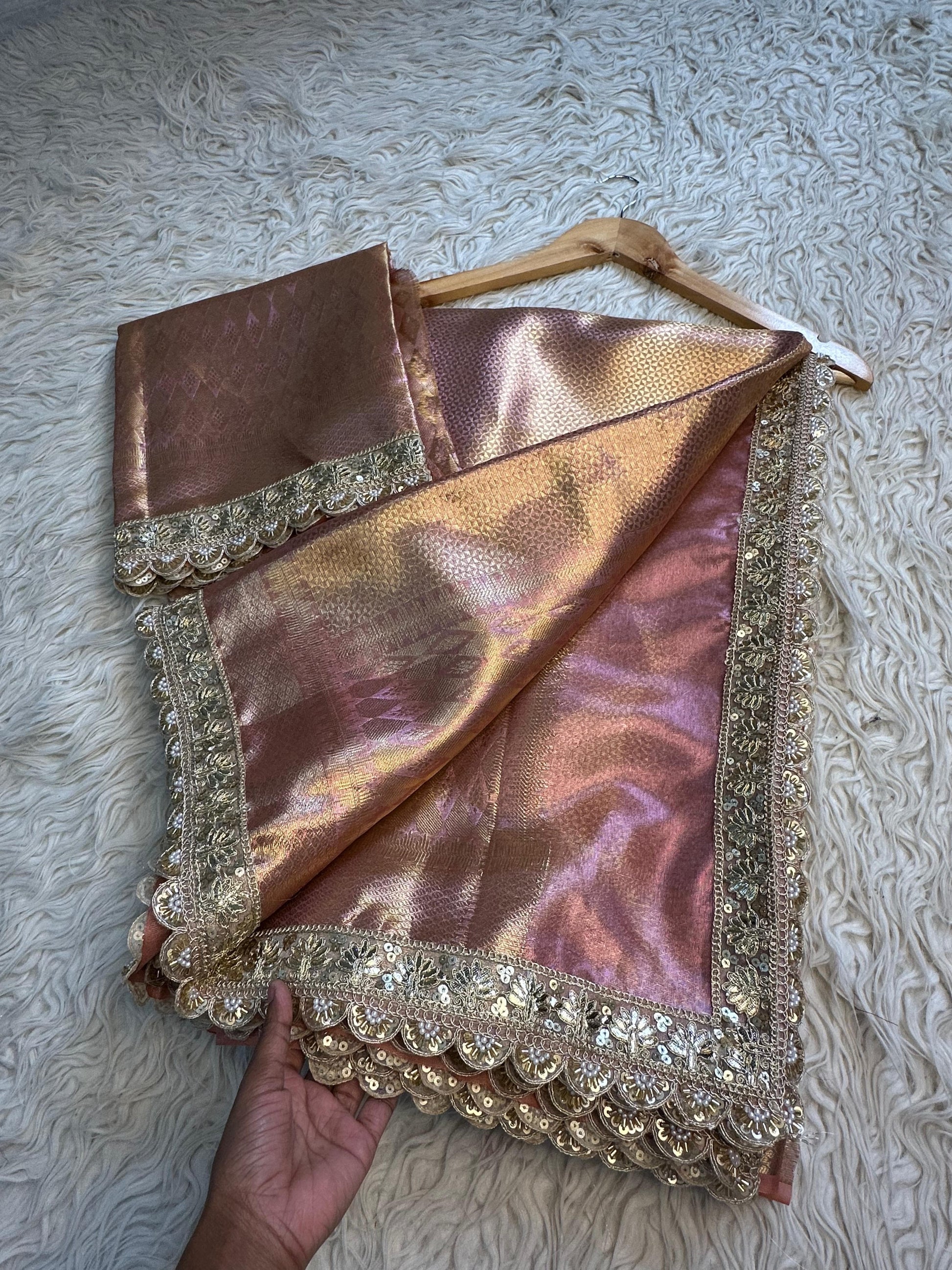 Banarsi Kanjeevaram zari saree party wear sari blouse - Saffronfashionindia