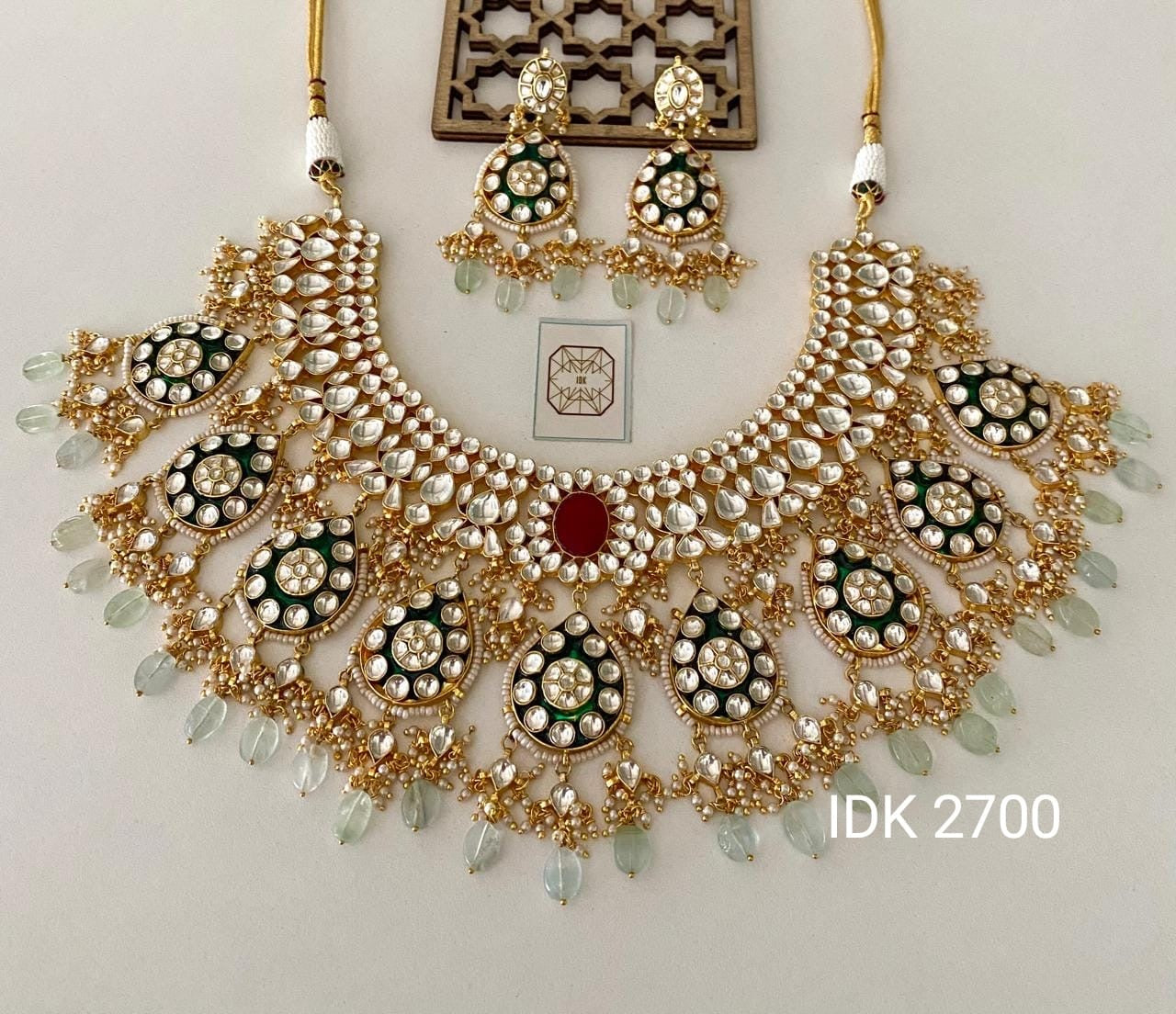 Rukmani Kundan Necklace set - Saffronfashionindia