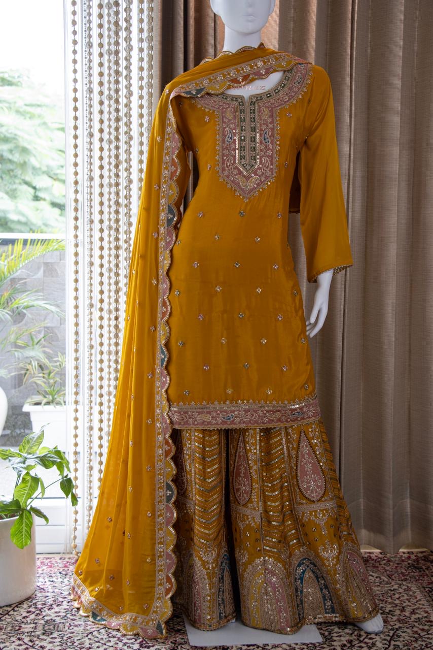 Oliva sharara dress women dress Pakistani dress - Saffronfashionindia