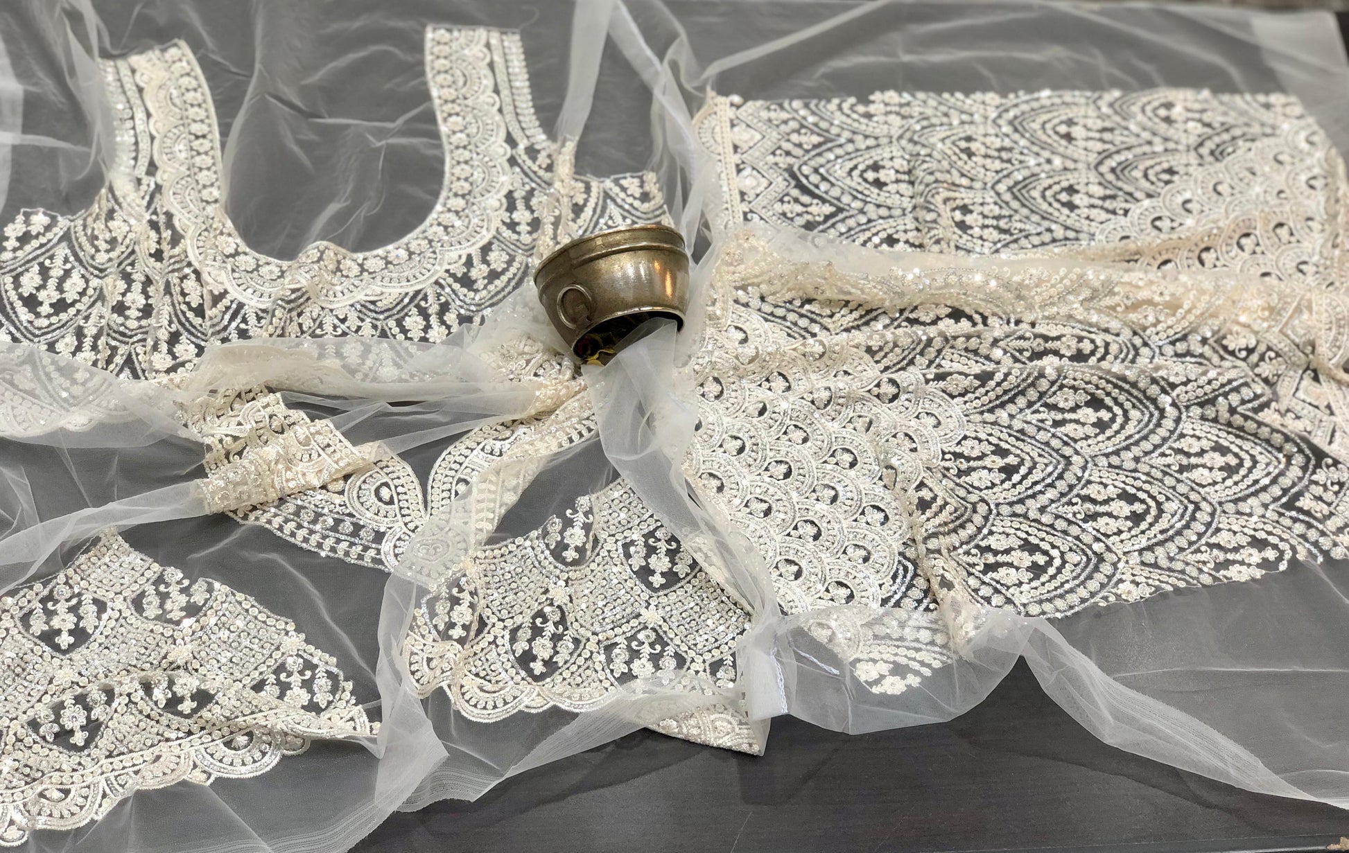 Royal white saree designer saree Indian wedding sarees blouse SaffronFashion