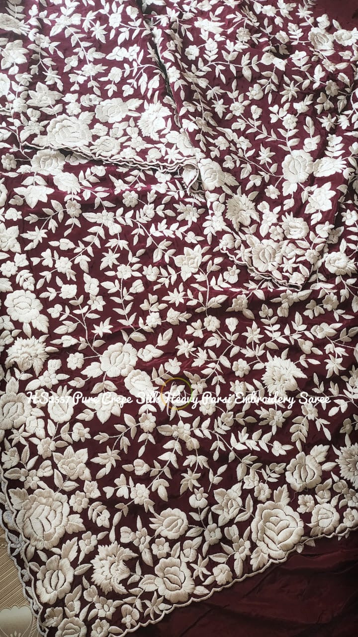 Vanisha Parsi Inspired Embroidery Sarees ExclusiveSaree - Saffronfashionindia
