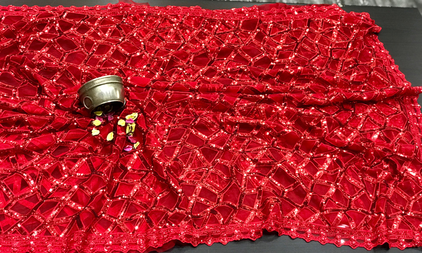 Red Velvet saree bridal saree Indian dresses SaffronFashion