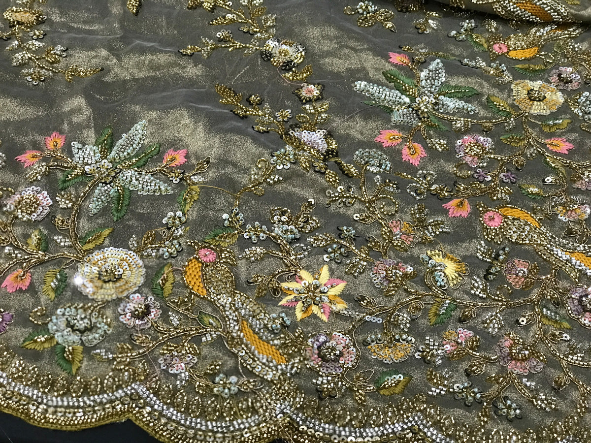 Silk organza saree embroidered saree Indian sari blouse hand embroidered sarees SaffronFashion
