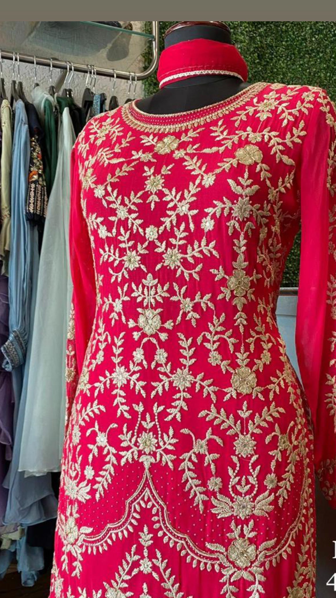 Red hot indowestern dress party dress - Saffronfashionindia