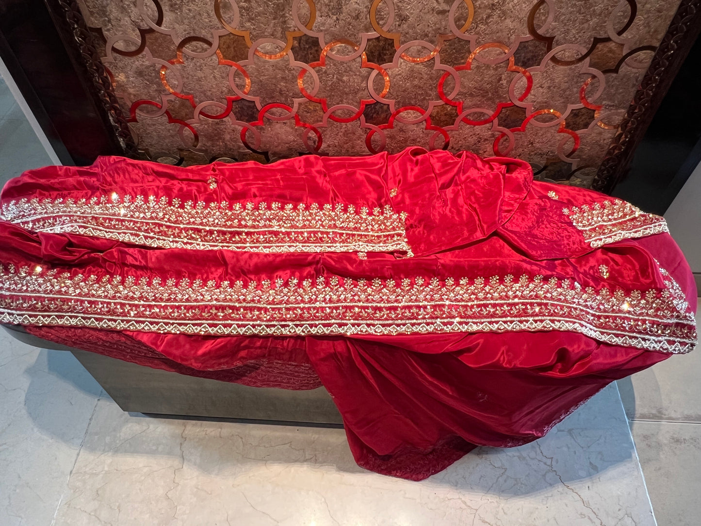 Red organza saree Indian saree bridal saree - Saffronfashionindia