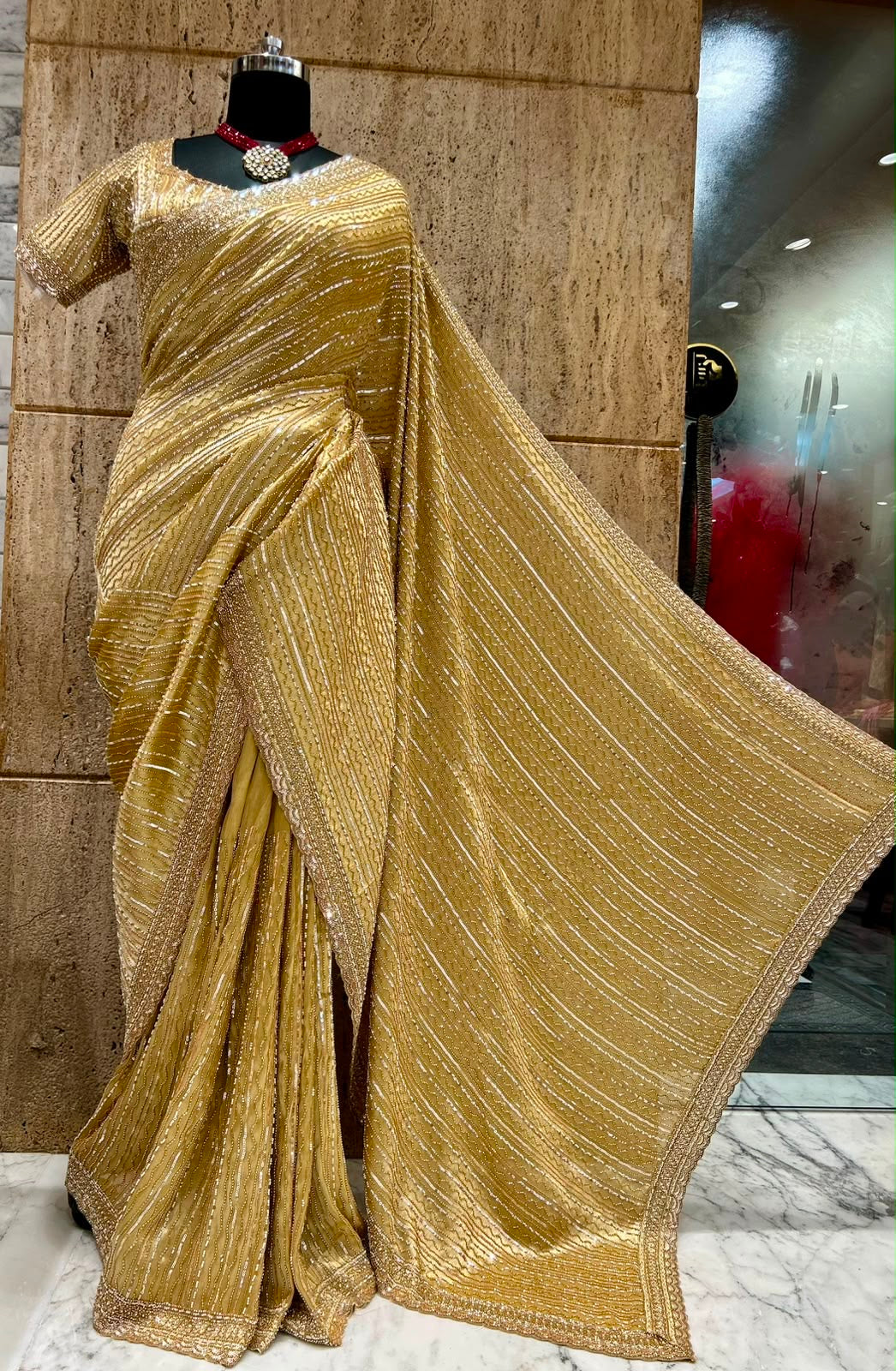 Royal Kanjeevaram saree silk saree with stitched blouse Saffronfashionindia