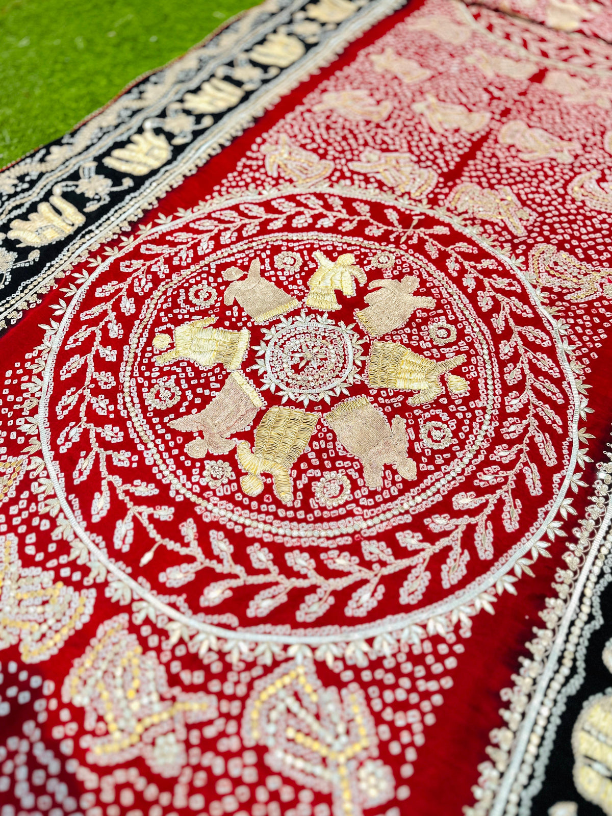 Handmade gajji silk designer saree traditional saree Indian heritage sari blouse for women SaffronFashion