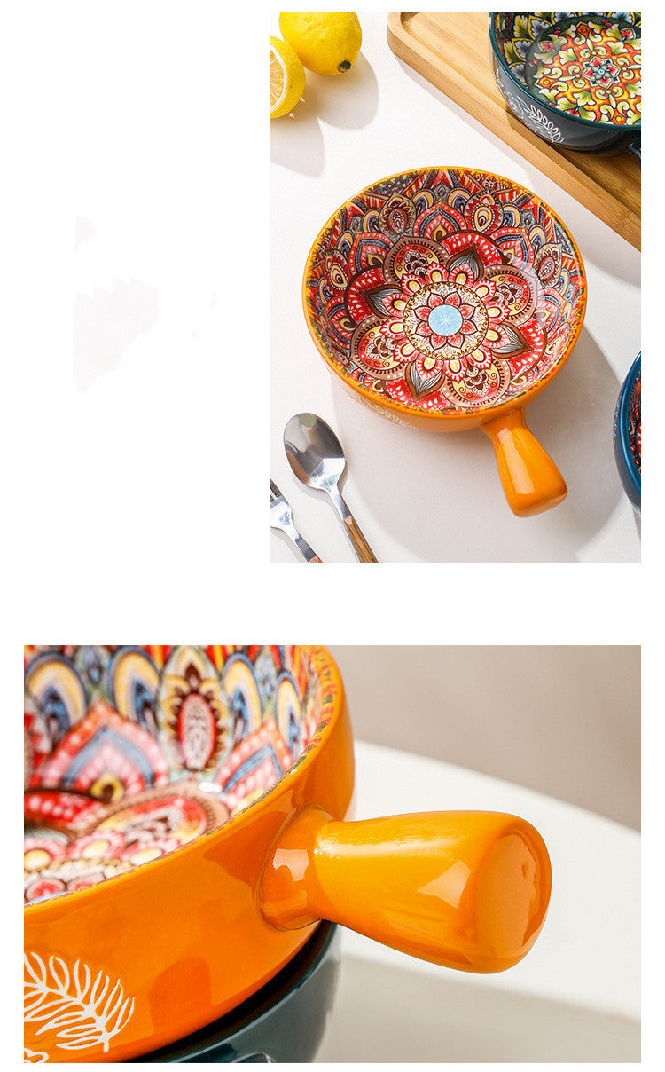 Glazed Salad Bowl Dessert Bowl Household - Saffronfashionindia