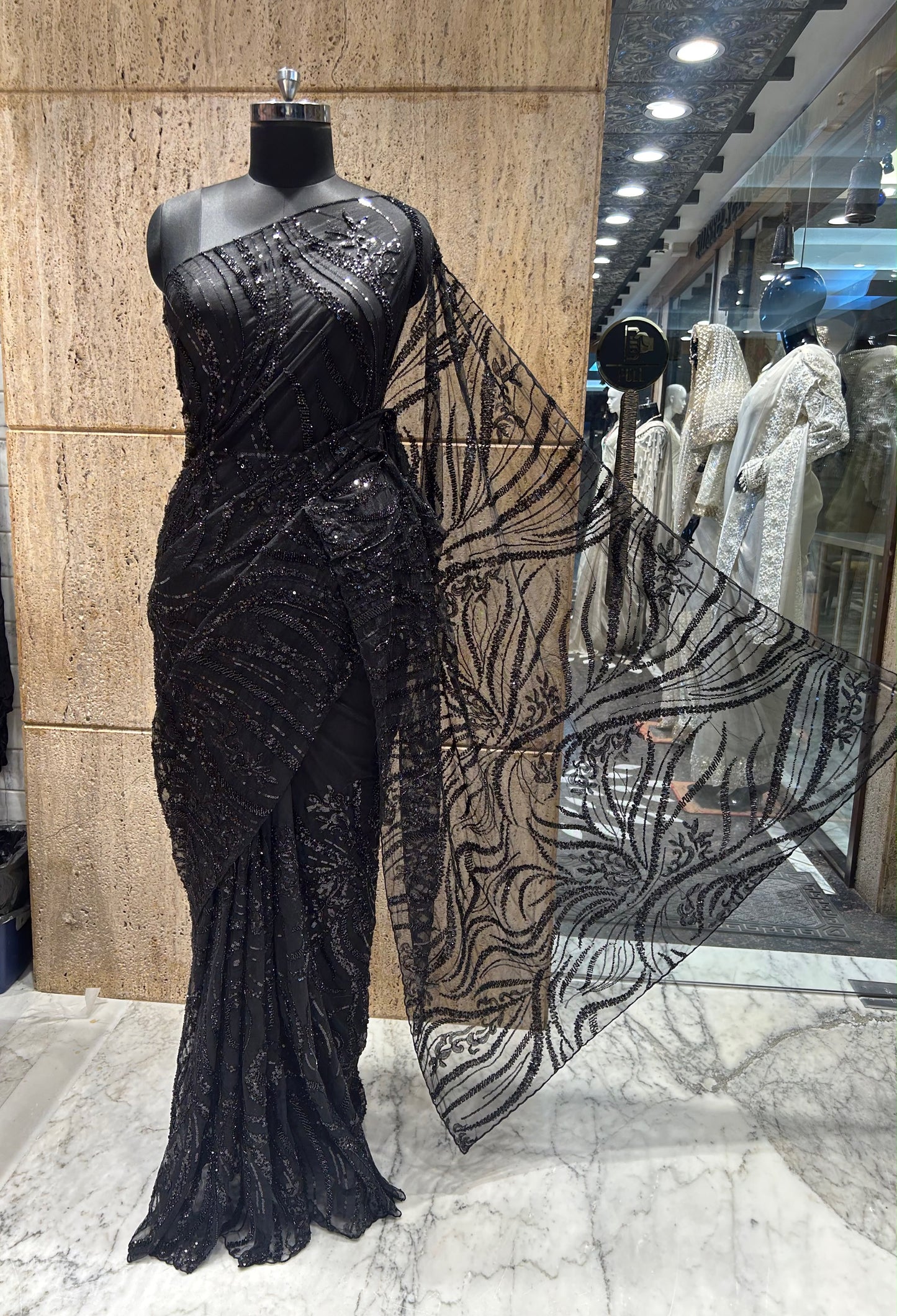 Designer net saree women sari blouse partywear sarees reception sari SaffronFashion