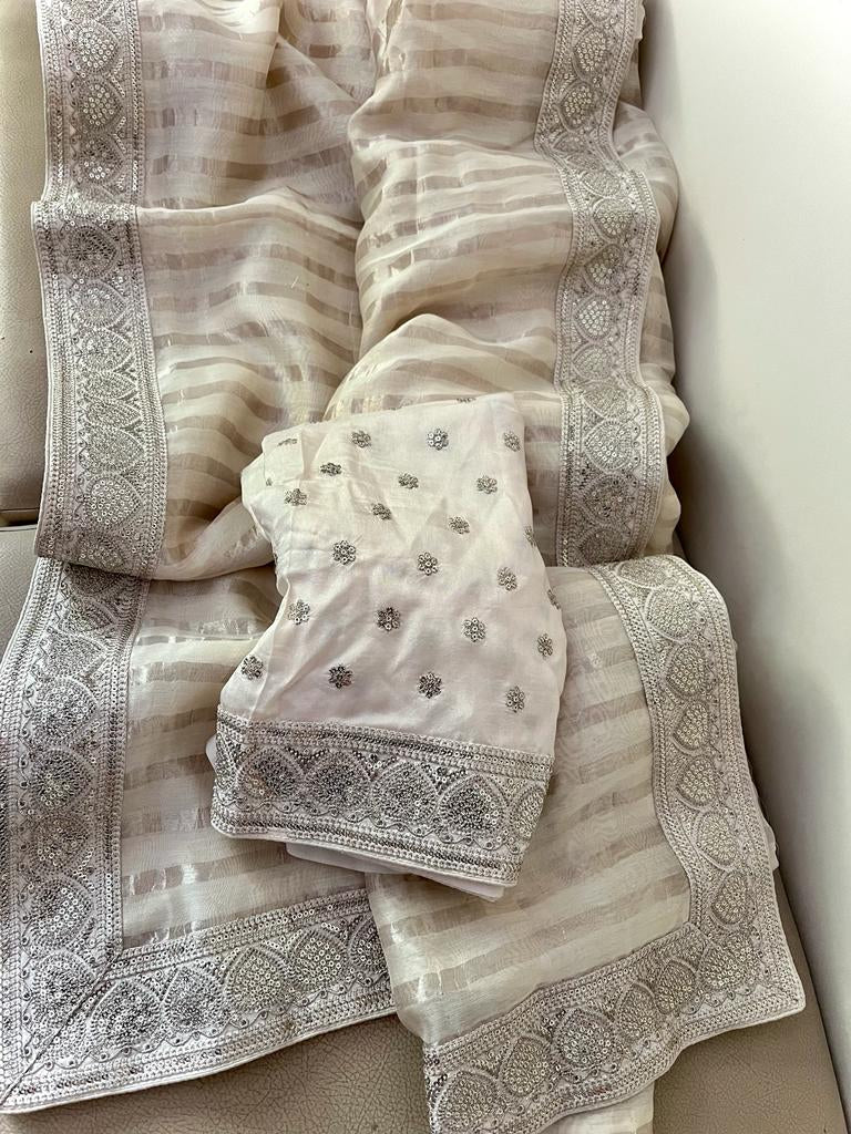 Nazina Chanderi silk Indian elegant sarees - Saffronfashionindia