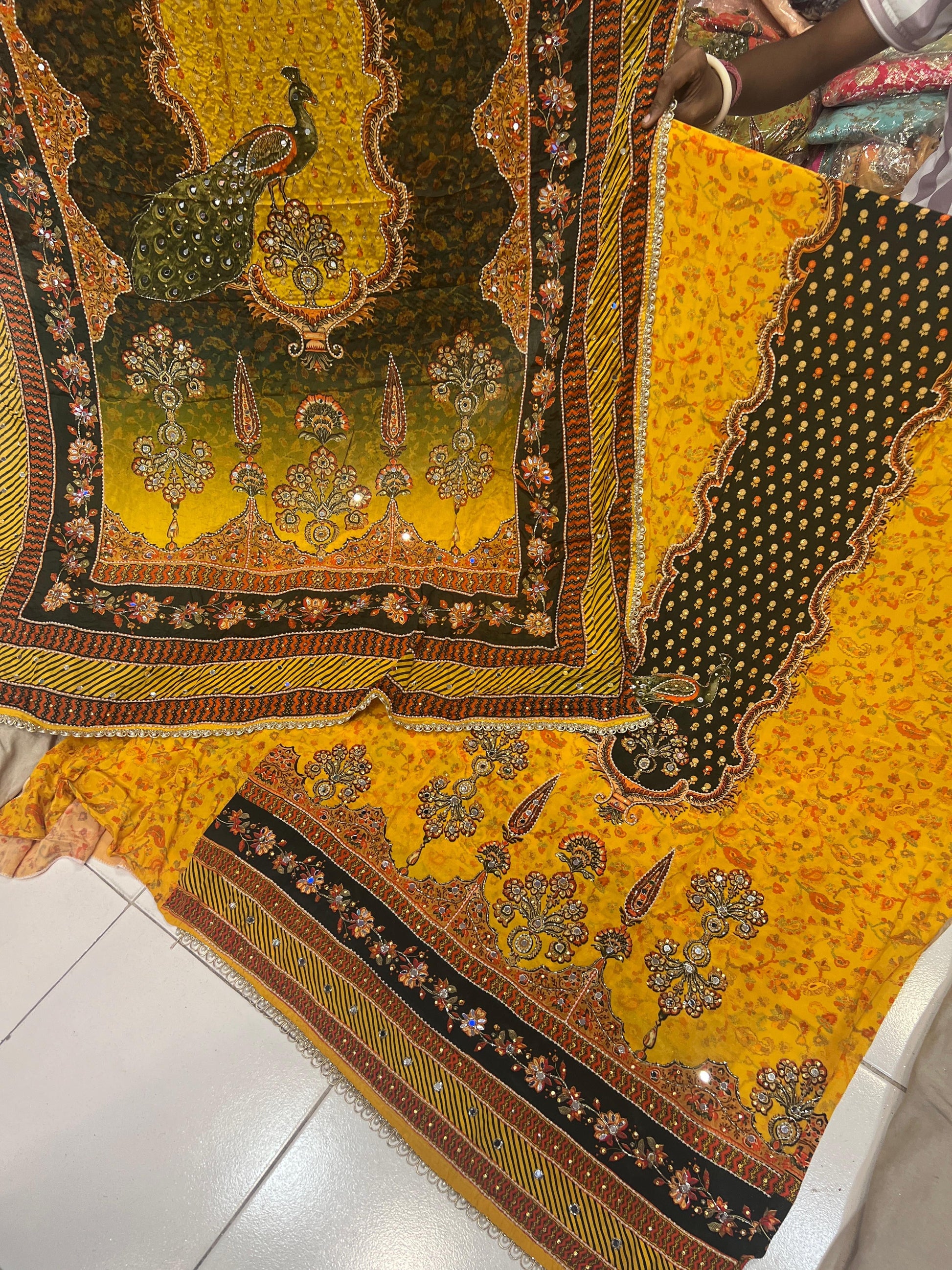 Peacock inspired crepe Punjabi Salwar suit Punjabi Salwar kameez SaffronFashion