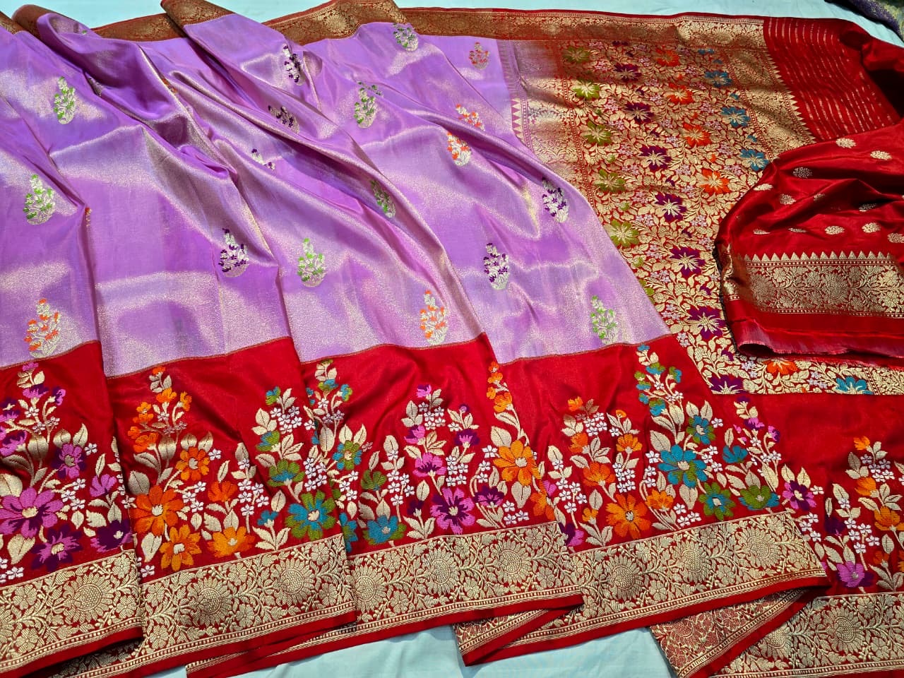 Purple vintage saree Banarsi kadhwa saree handwoven silk saree Indian traditional silk sarees SaffronFashion
