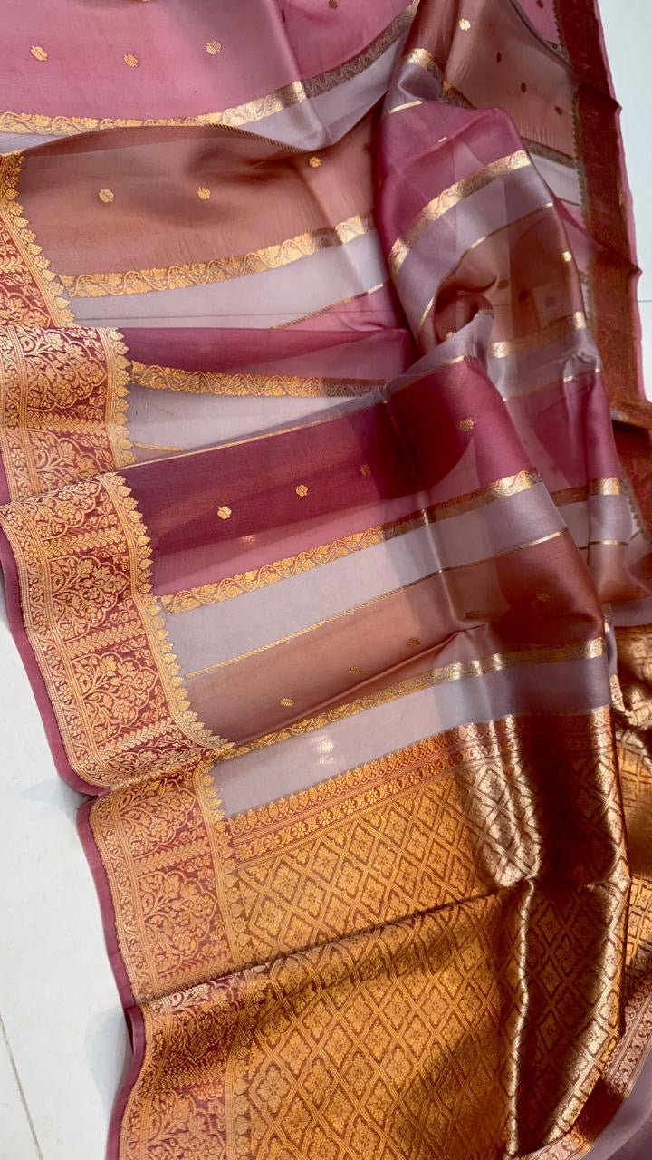 Handloom Kora saree organza saree women saree blouse SaffronFashion