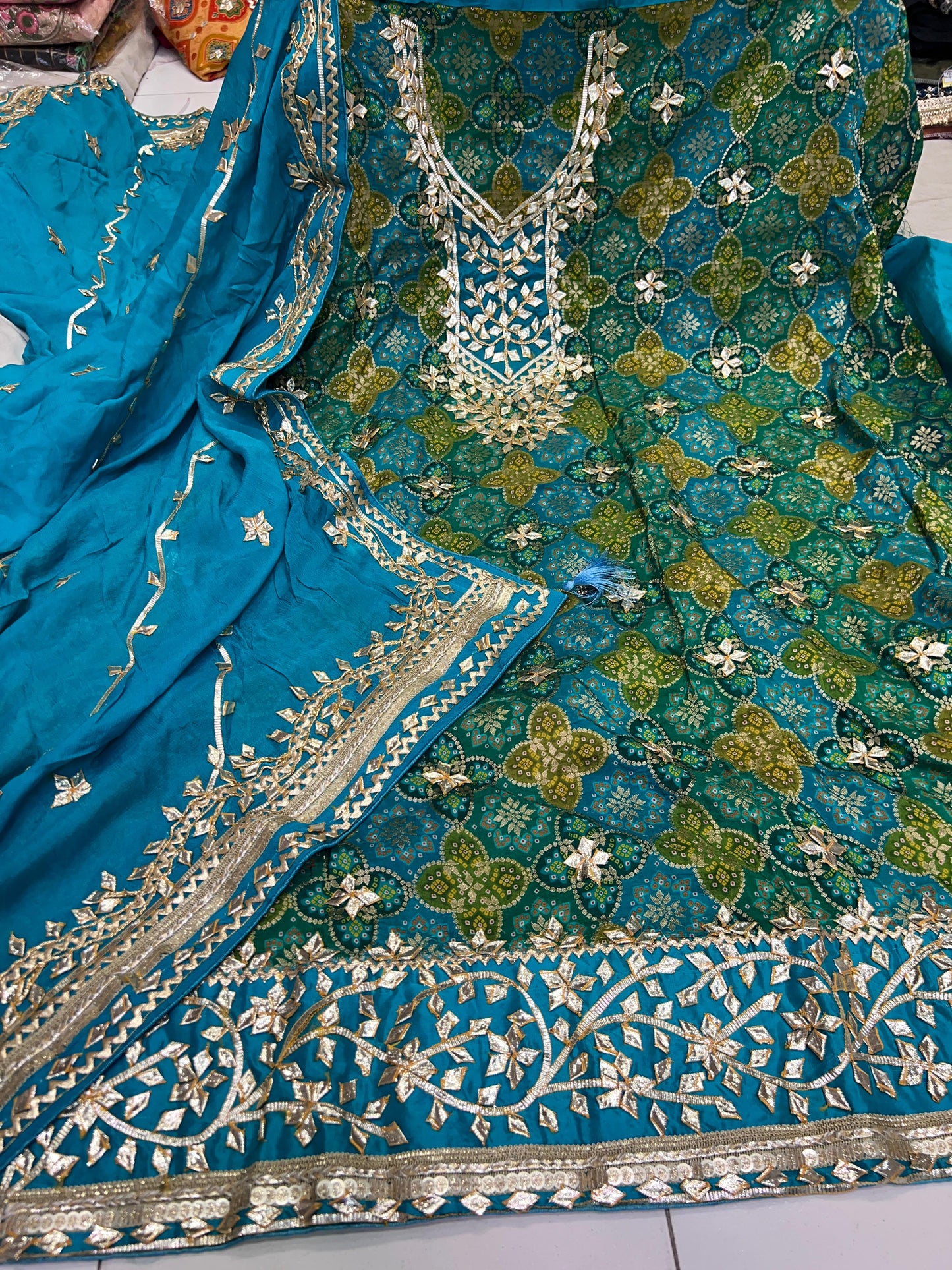 Nimbi Banarsi Punjabi Salwar suit Indian suit - Saffronfashionindia