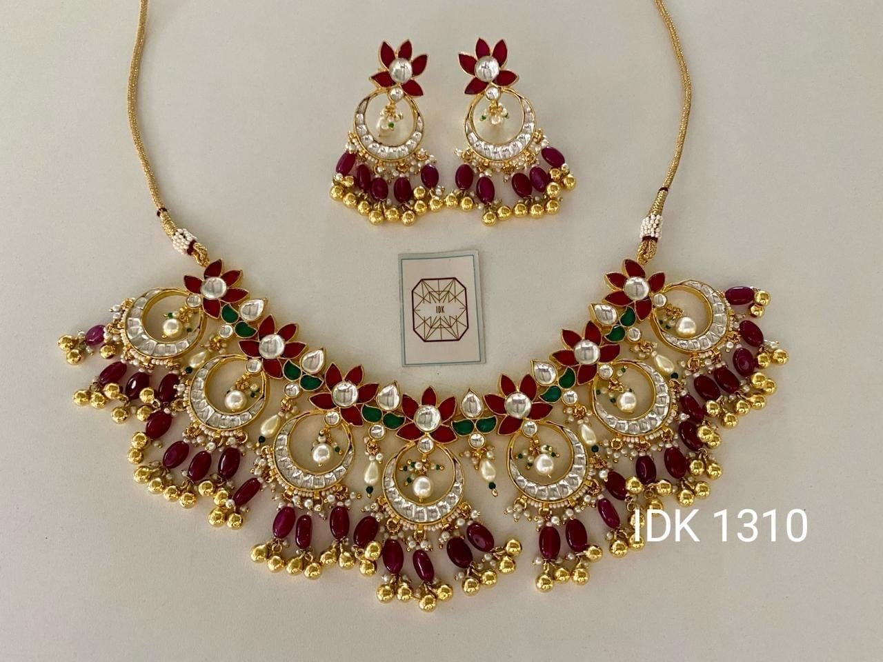 Pearl Beaded Kundan Choker Necklace Set Choker Set Indian Jewelry - Saffronfashionindia