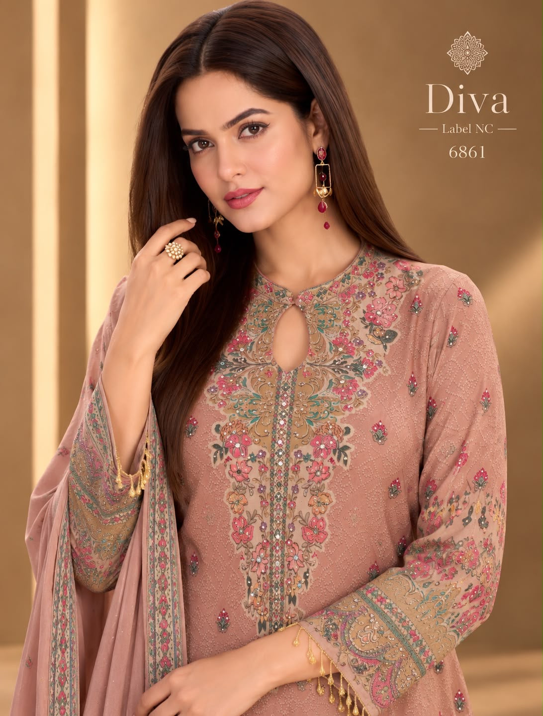 Crepe gown set designer set party wear gown Saffronfashionindia