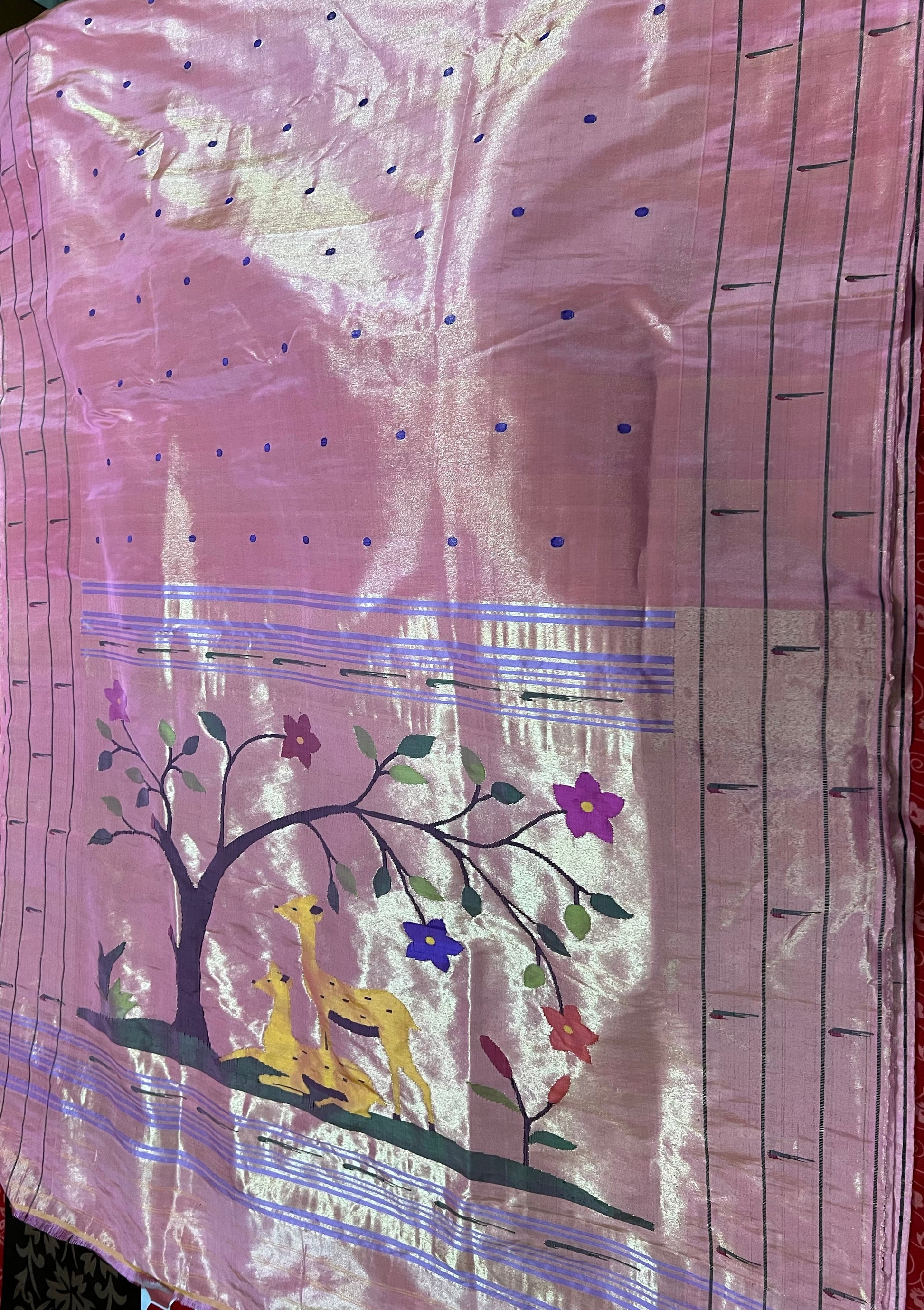 Pink Silk Paithani saree Indian Traditional Paithani sarees SaffronFashion