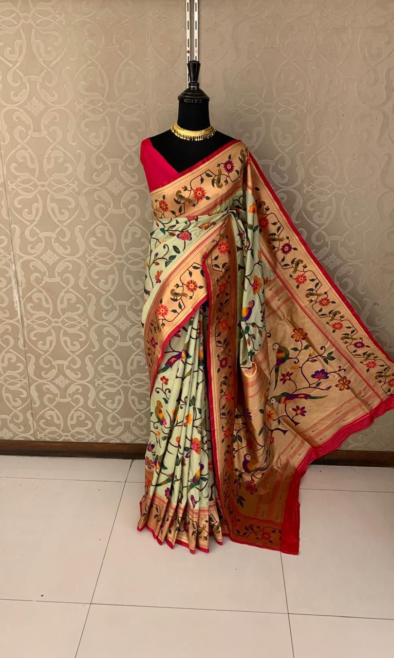 Maharani styled inspired Paithani saree - Saffronfashionindia