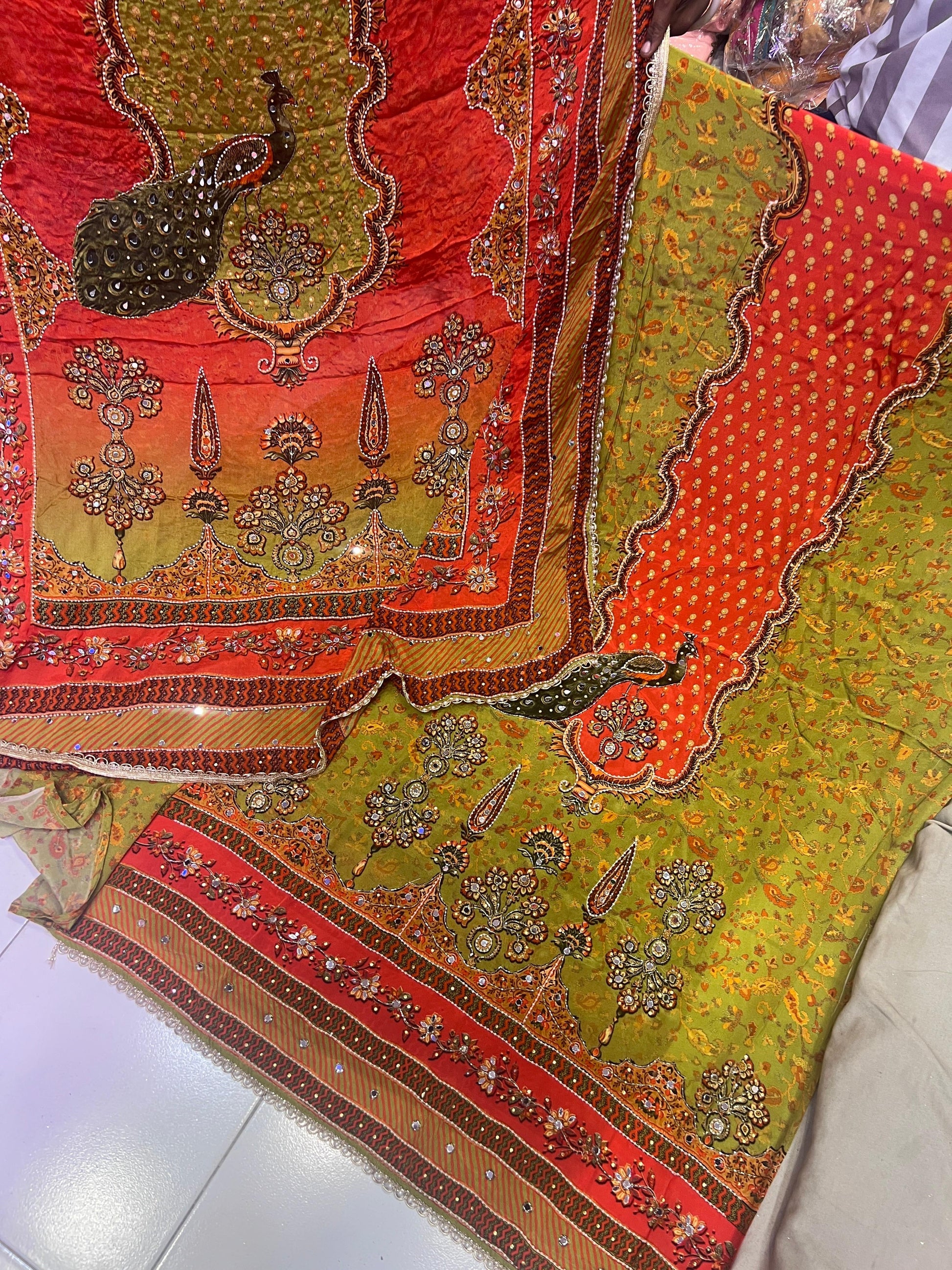 Peacock inspired crepe Punjabi Salwar suit Punjabi Salwar kameez SaffronFashion
