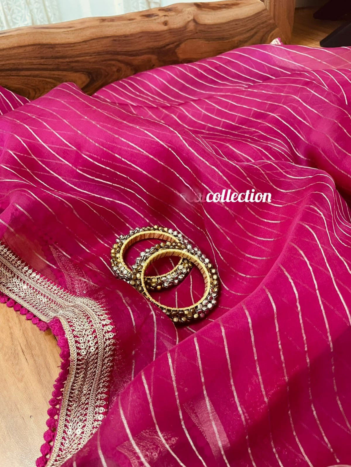 Weaved organza silk saree Zari saree women saree blouse - Saffronfashionindia