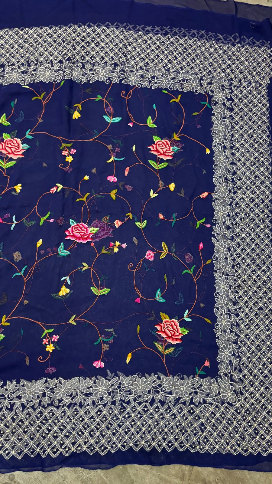 Royal Parsi dupatta - Saffronfashionindia
