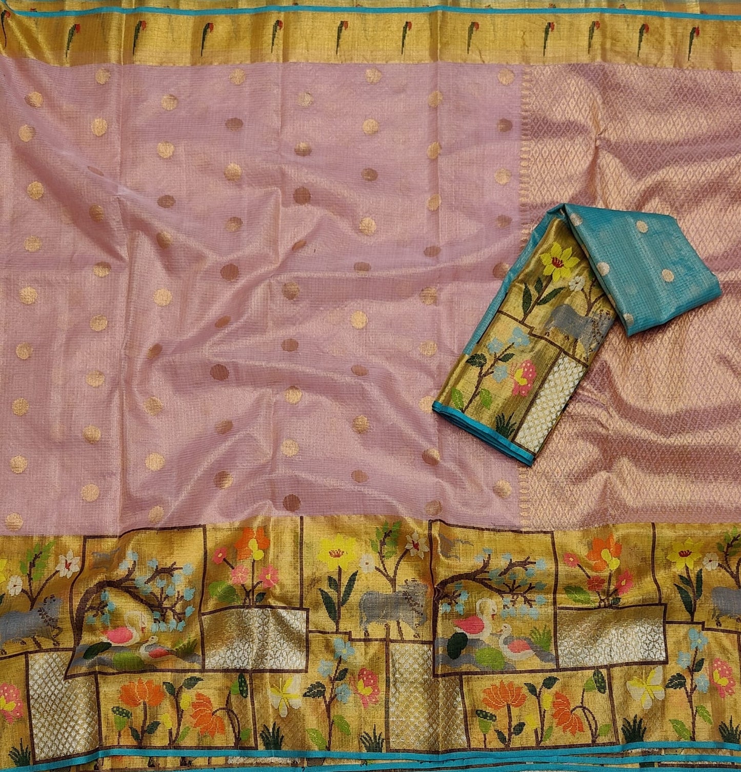 Kareeba tissue zari kota sarees traditional saree - Saffronfashionindia