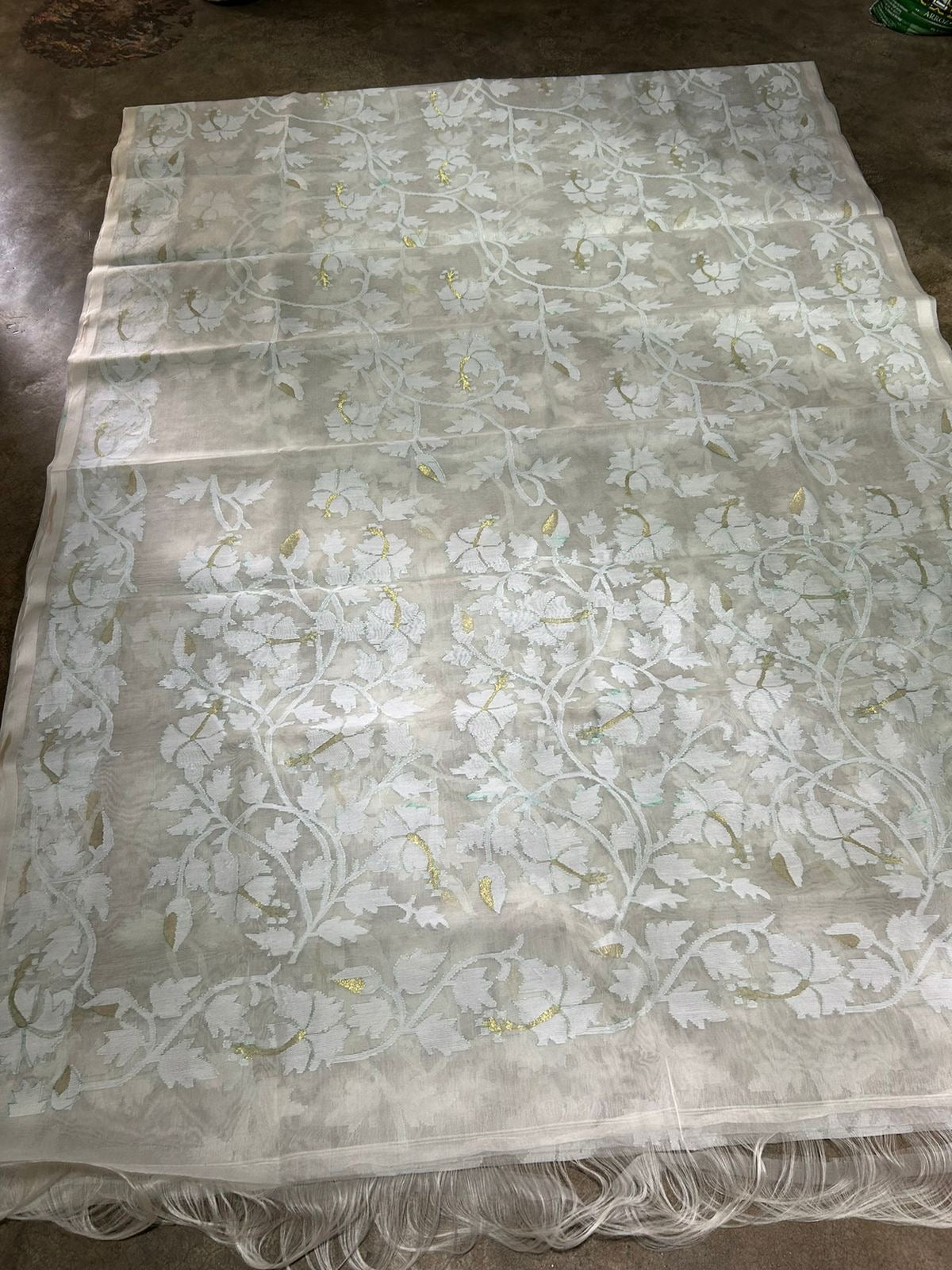 Anukaki Handwoven Tantuj Jamdani Sarees - Saffronfashionindia
