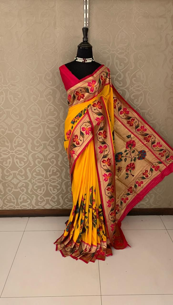 Maharani styled inspired Paithani saree - Saffronfashionindia