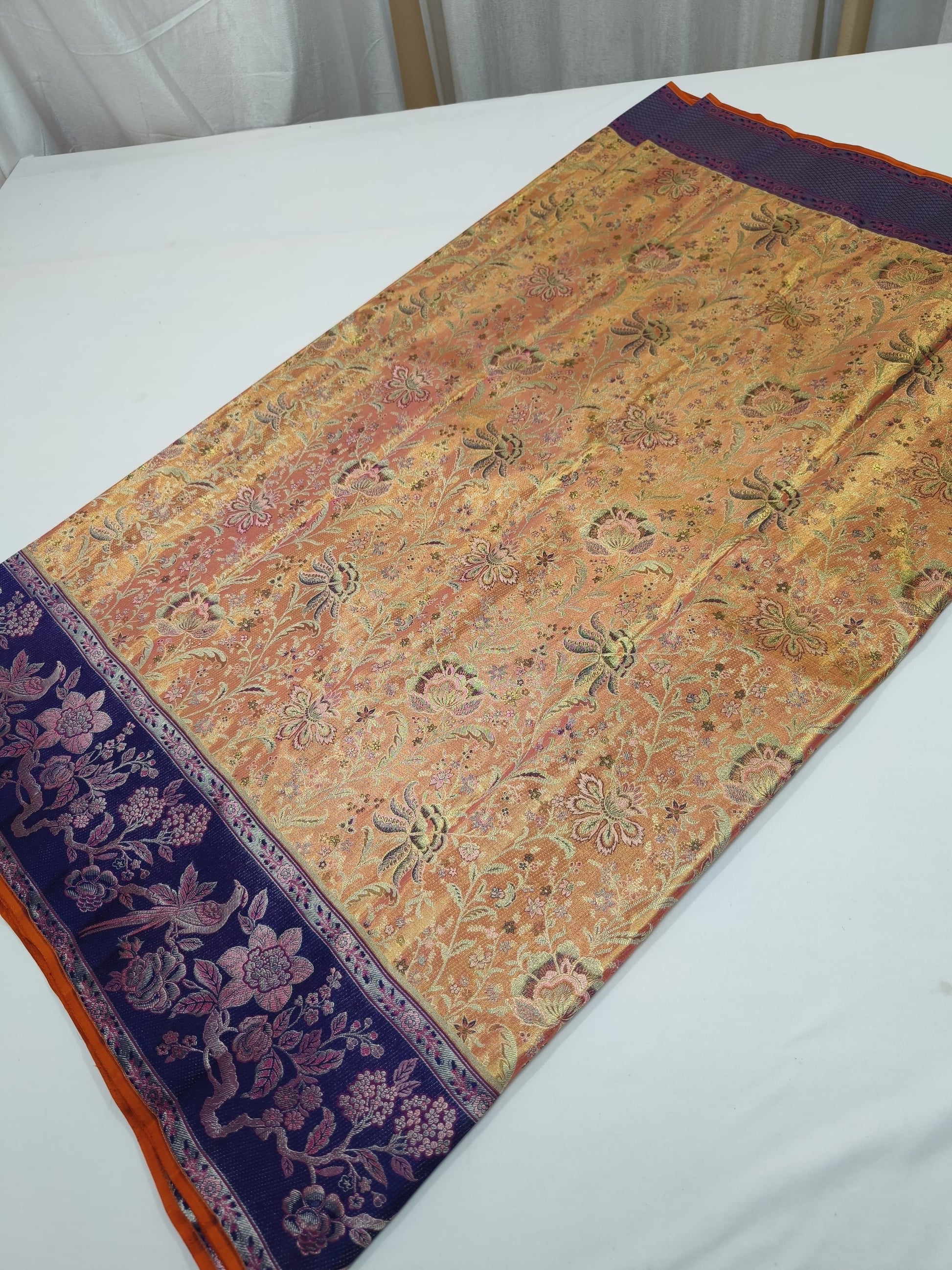 Meenakari kanjeevaram bridal silk saree - Saffronfashionindia